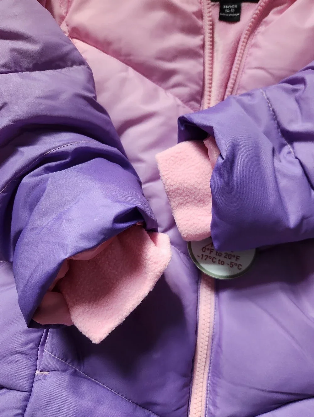 SwissTech Pink Purple Ombre Puffer Coat Girls Size XS 4/5 NWOT